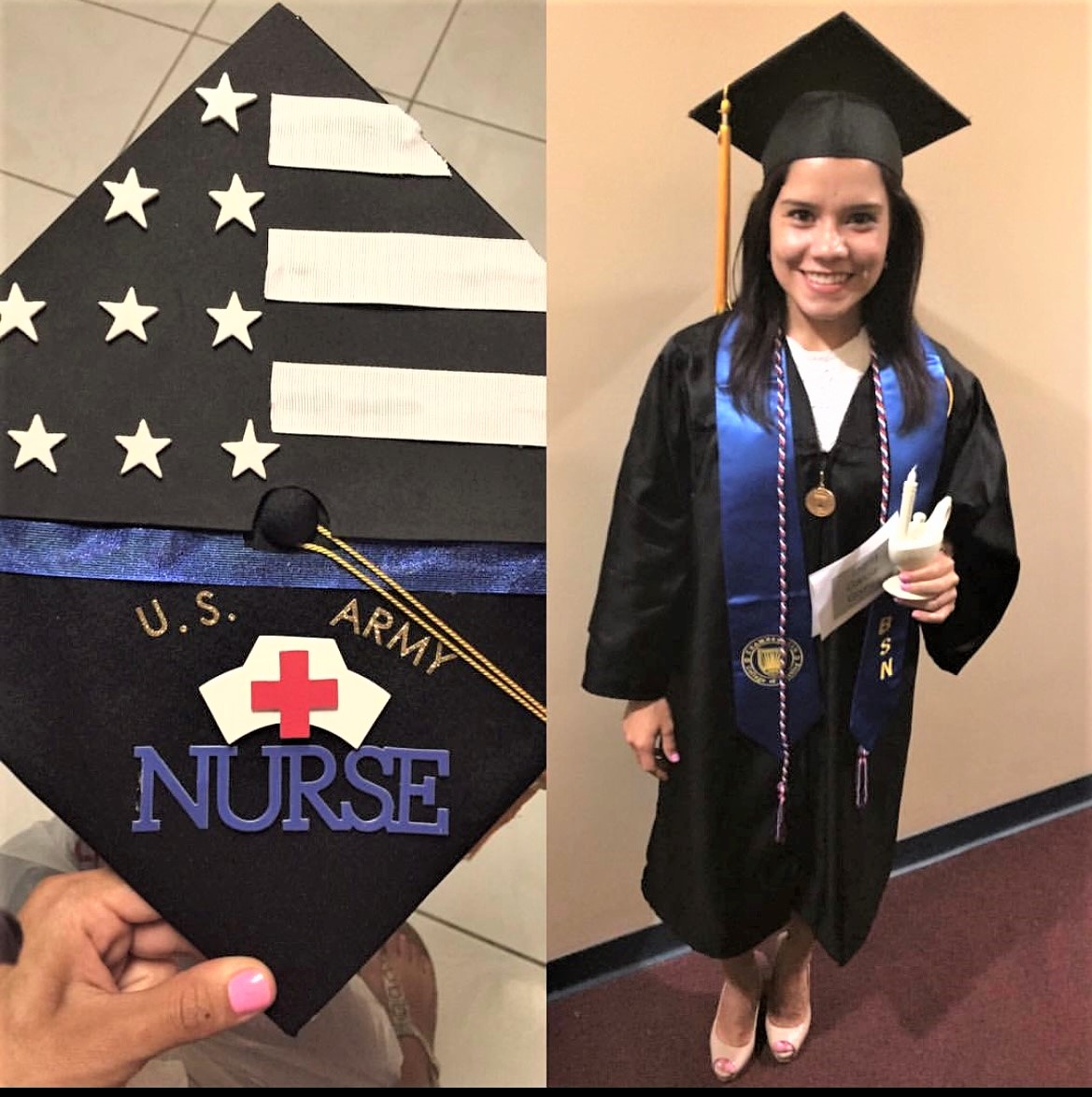 U.S. Army Lt. Ingrid Garcia-Gomez receives a Bachelor of Science Nursing Degree from Chamberlain University, Jacksonville, Florida in 2016. She attended the U.S. Army’s basic officer leadership course in Camp Bullis, Texas, following earning her degree. She currently works in the emergency department at Walter Reed National Military Medical Center in Bethesda, Maryland.  (Courtesy Photo) 