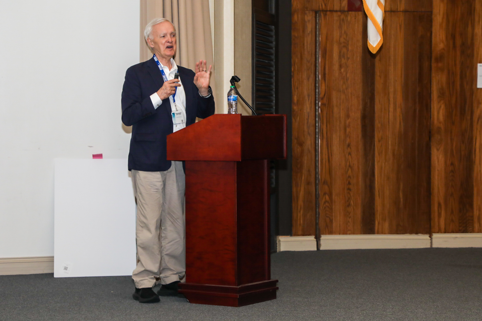 Former Nebraska Sen. Bob Kerrey delivered the keynote address during the biannual Federal Advanced Skills Training- Limb Trauma symposium, which took place June 27-29 at the Uniformed Services University in Bethesda, Maryland. (Photo: MC2 Brennen Easter, Uniformed Services University)
