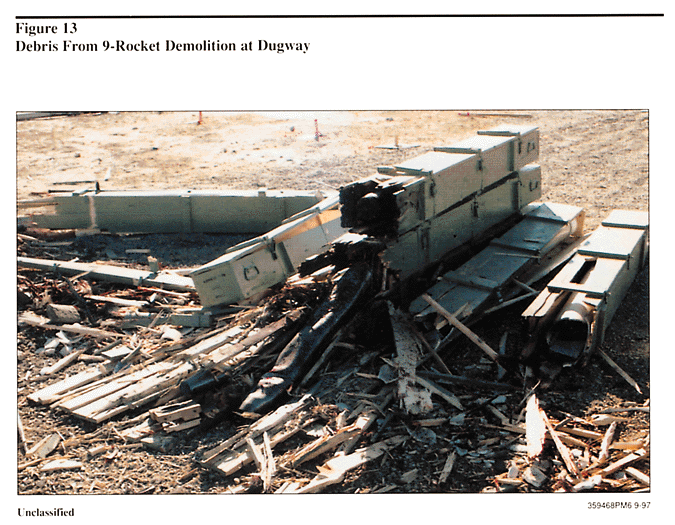 Figure 13. Debris From 9-Rocket Demolition at Dugway