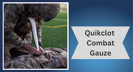 soldier uses Quikclot Combat Gauze