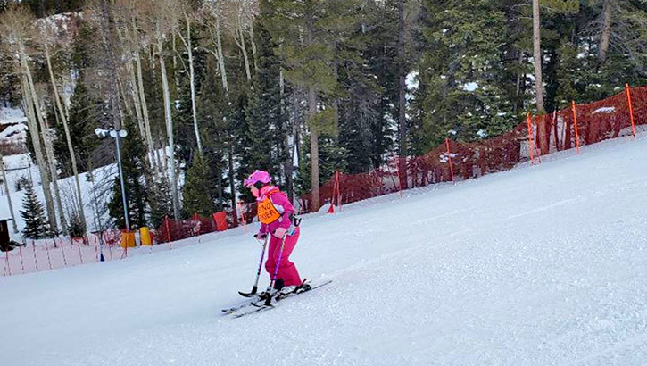 Meagan Gorsuch participates in downhill skiing