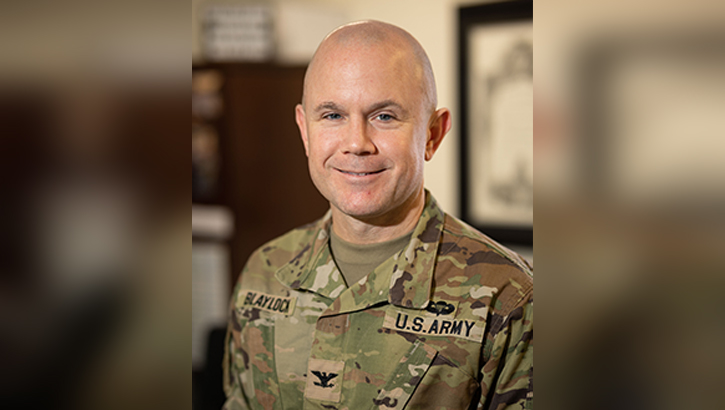 U.S. Army Col. Jason M.Blaylock, director for Medical Services, and professor of medicine at Uniformed Service University of Health Sciences, poses for photo as part of WRNMMC Doctors Day Celebration. (DOD photo by Ricardo J. Reyes) 