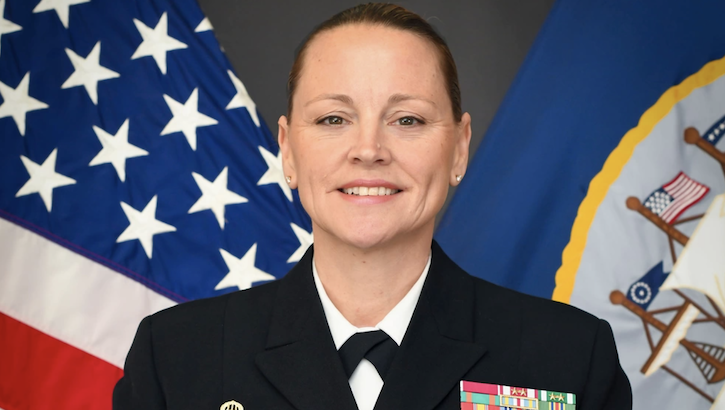 U.S. Navy Captain Anja Dabelić smiles for headshot