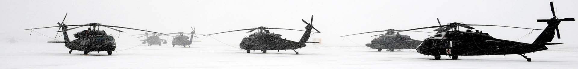 During a blizzard that struck Germany March 12, 2013, the UH-60 Black Hawk helicopters assigned to the 214th Aviation Regiment were safe and secure. (Photo by Dee Crawford, VI Specialist, TSC Wiesbaden)