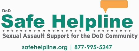 Goes to safehelpline.org. DoD Safe Helpline. Sexual Assault Support for the DoD Community. safehelpline.org. 877-995-5247